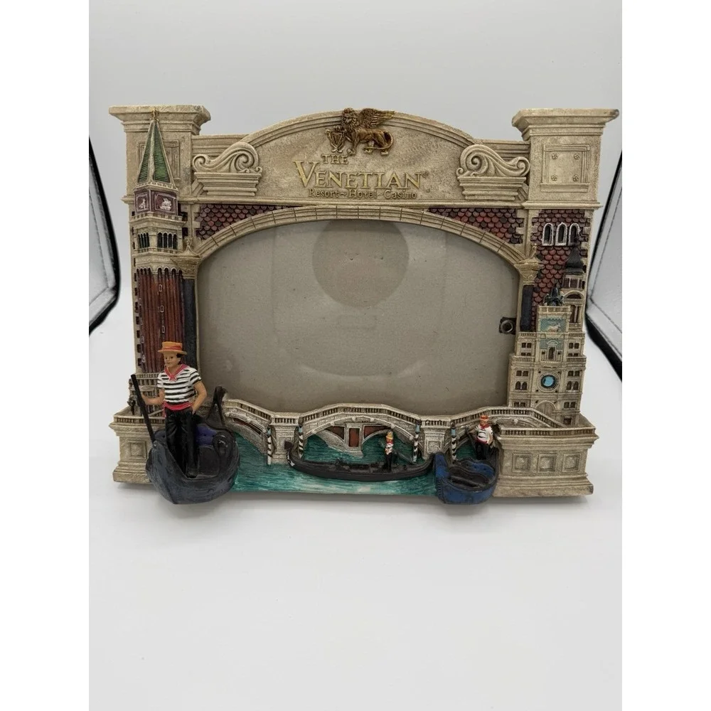 Vintage The Venetian Las Vegas Casino Resort 3D Gondola Picture Photo Frame